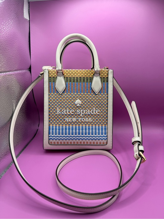 kate spade Handbags - Kate Spade New York Ellie Mini Canvas Multi Straw Tote NWOT